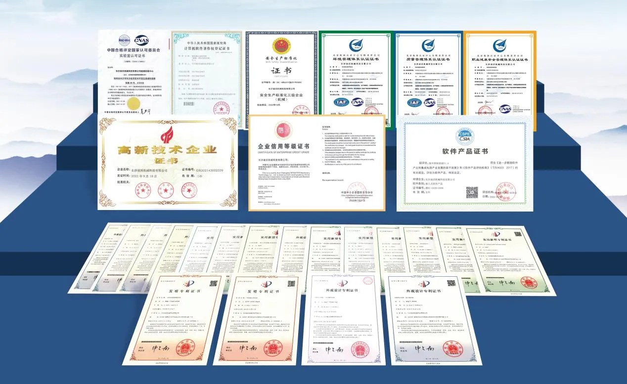 Сертификаты CNAS, ISO и патенты компании Dewater